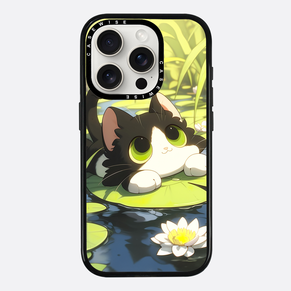 Schöne grüne Katze auf Searose - Hülle