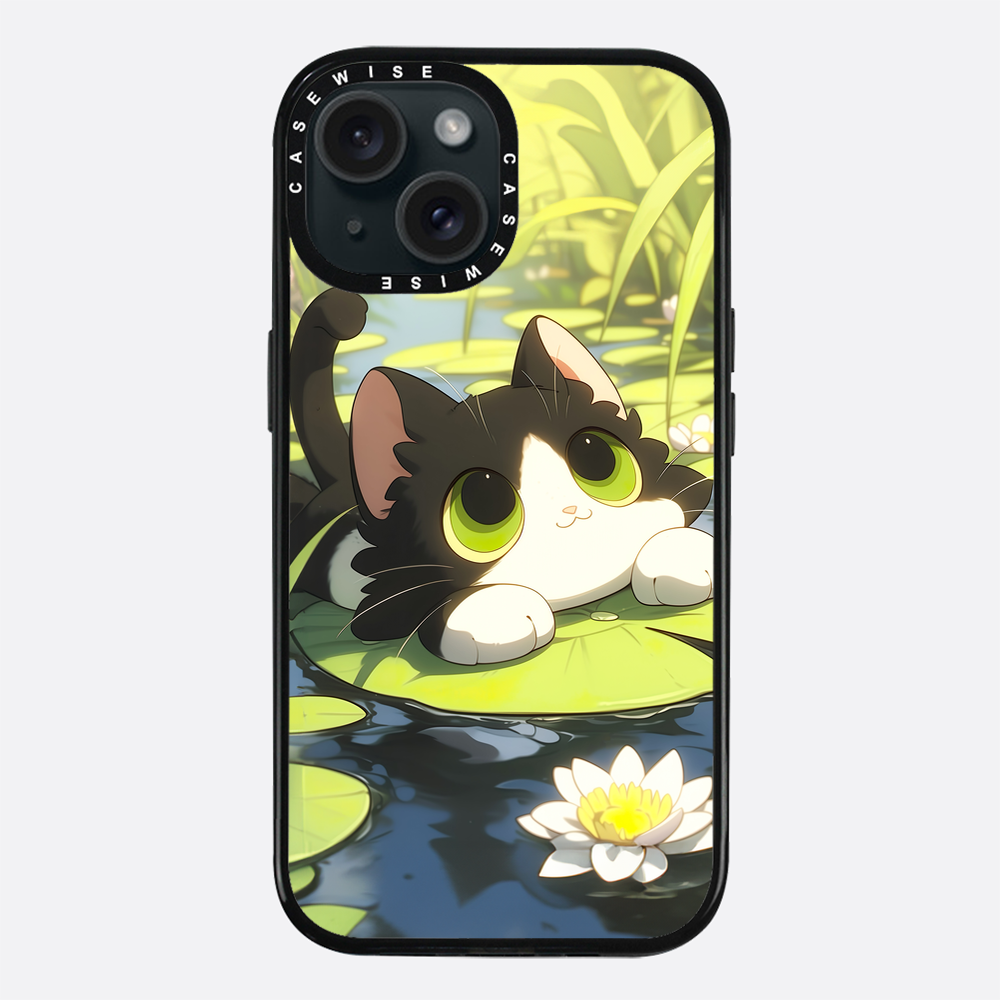 Schöne grüne Katze auf Searose - Hülle