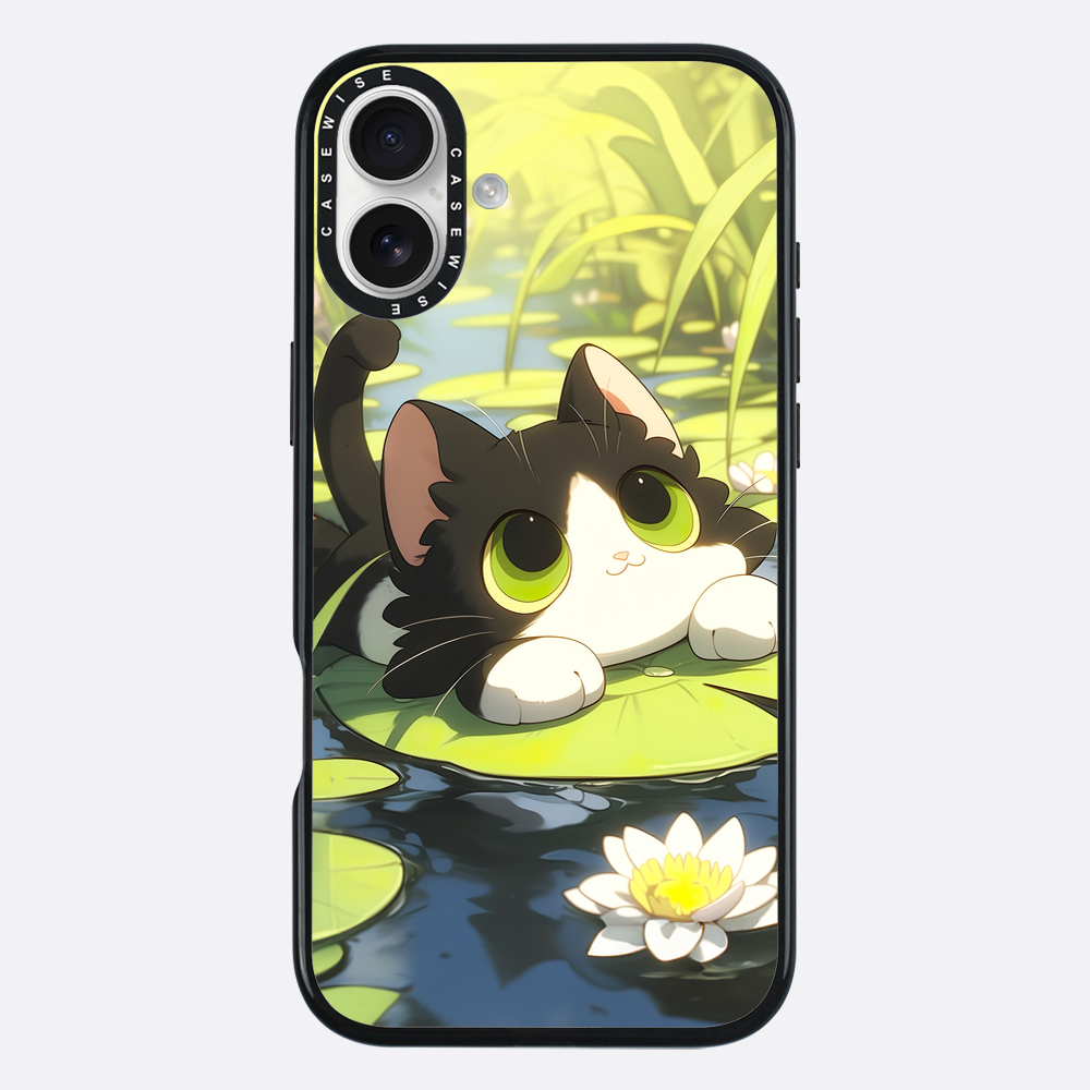 Schöne grüne Katze auf Searose - Hülle