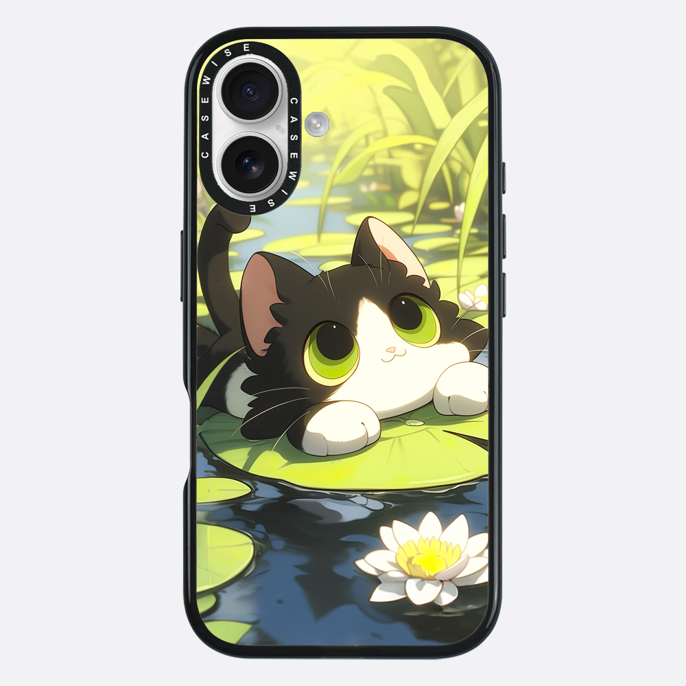 Schöne grüne Katze auf Searose - Hülle