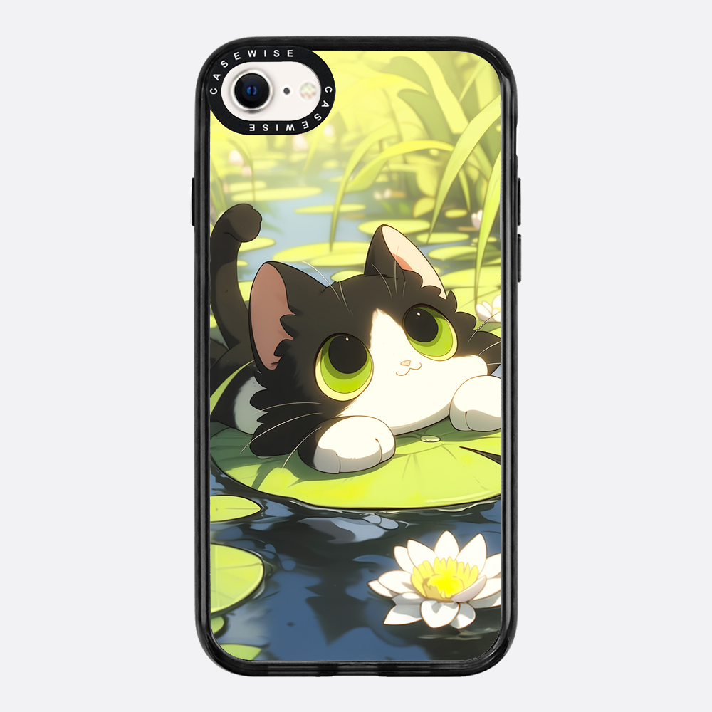 Schöne grüne Katze auf Searose - Hülle