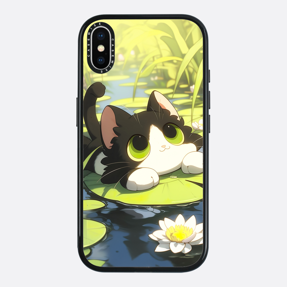 Schöne grüne Katze auf Searose - Hülle