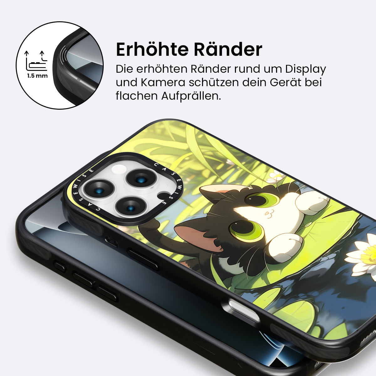 Schöne grüne Katze auf Searose - Hülle