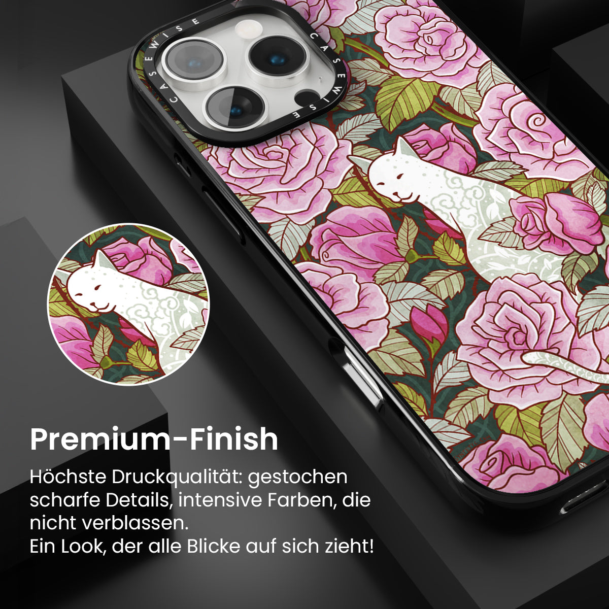 Katze und Rosen - Hülle