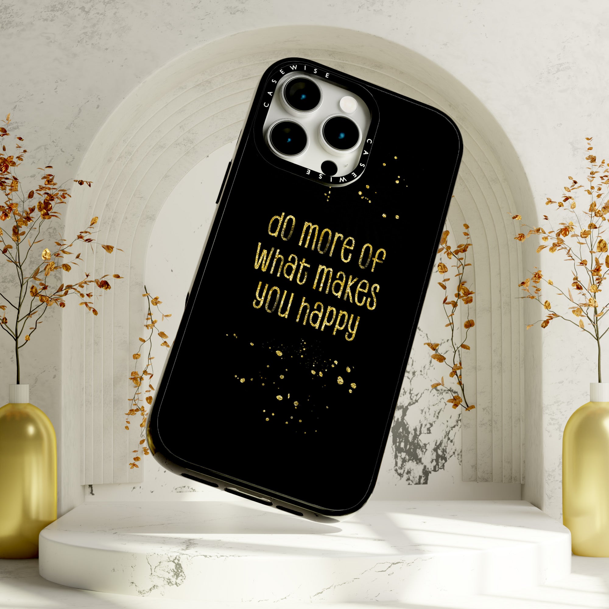 Text Kunst Gold tun Sie mehr von dem, was Sie glücklich macht - Hülle