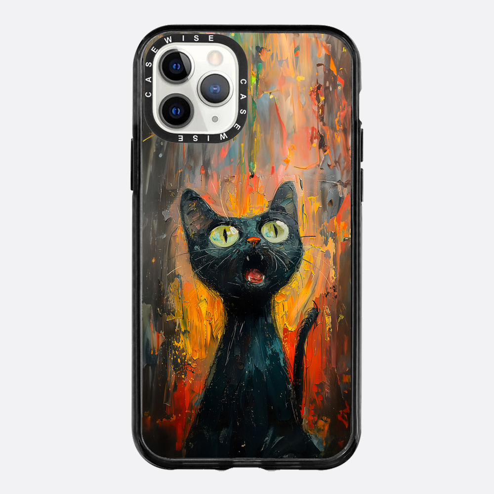 Schwarze schreiende Katze - Hülle
