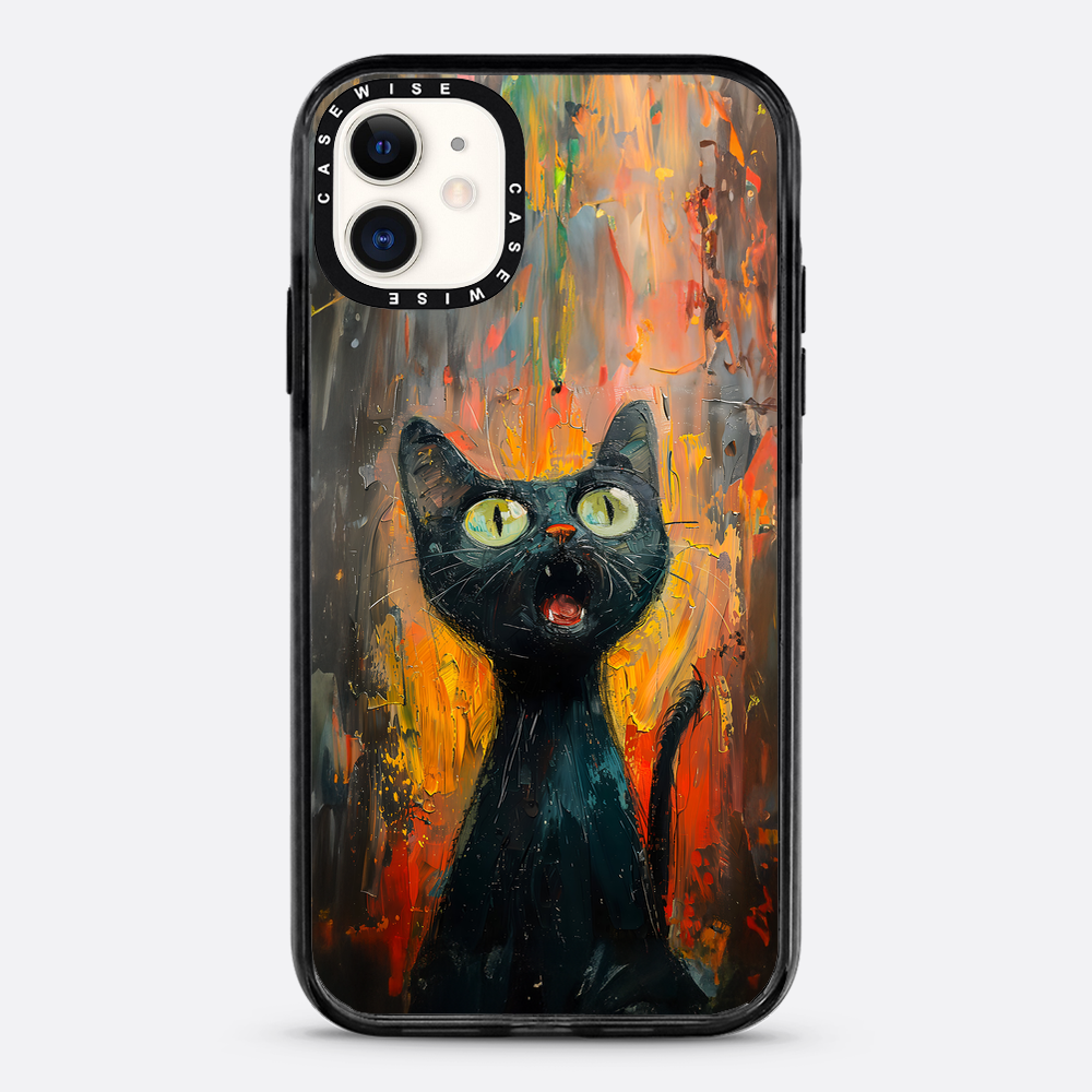 Schwarze schreiende Katze - Hülle