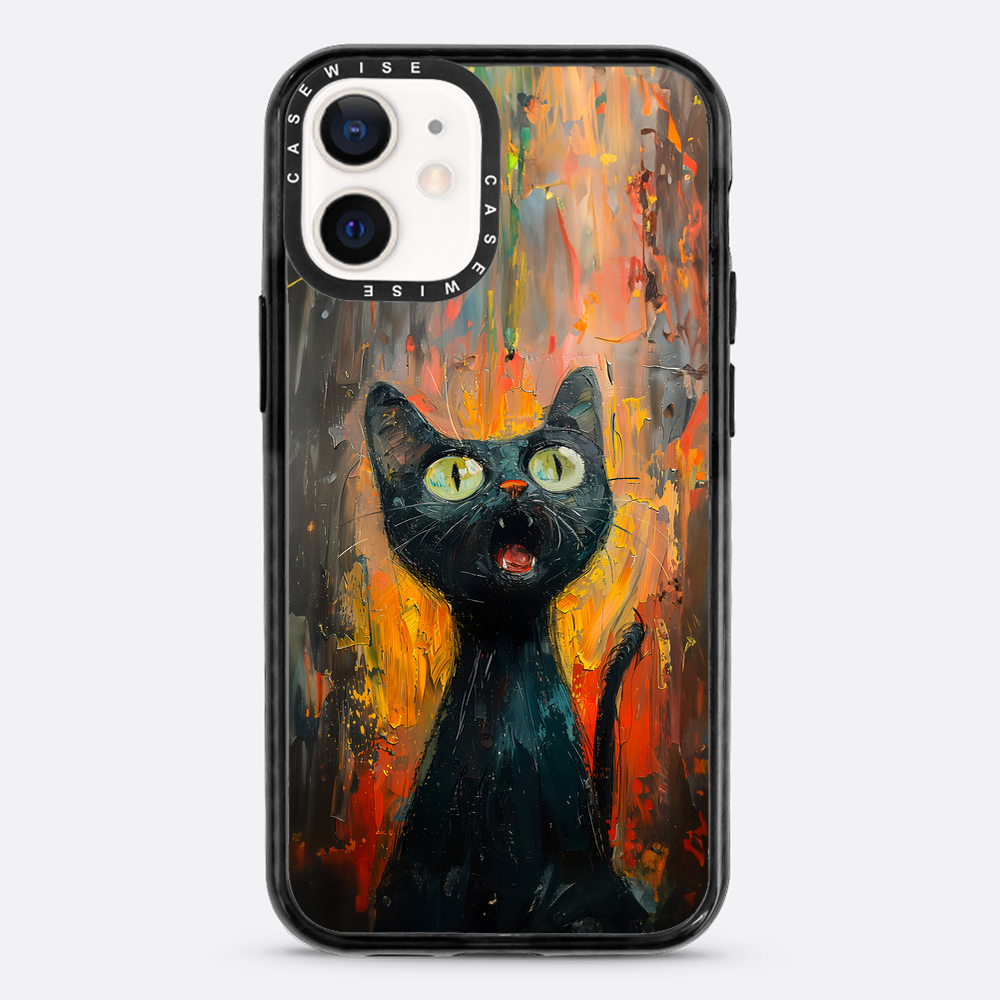 Schwarze schreiende Katze - Hülle