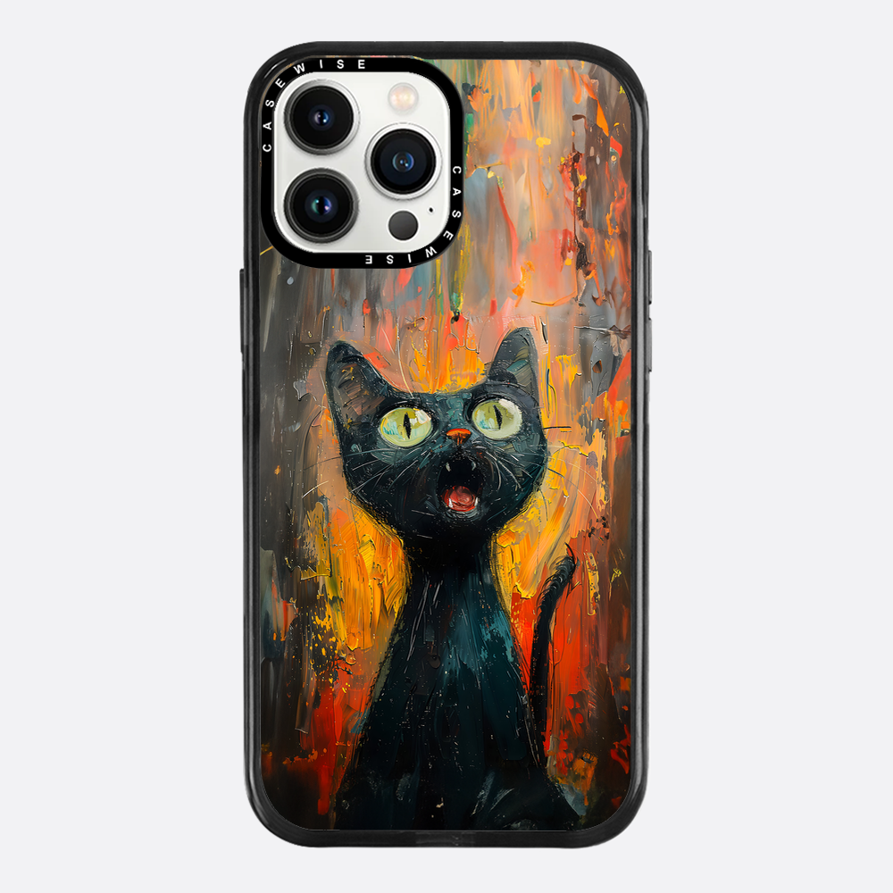 Schwarze schreiende Katze - Hülle