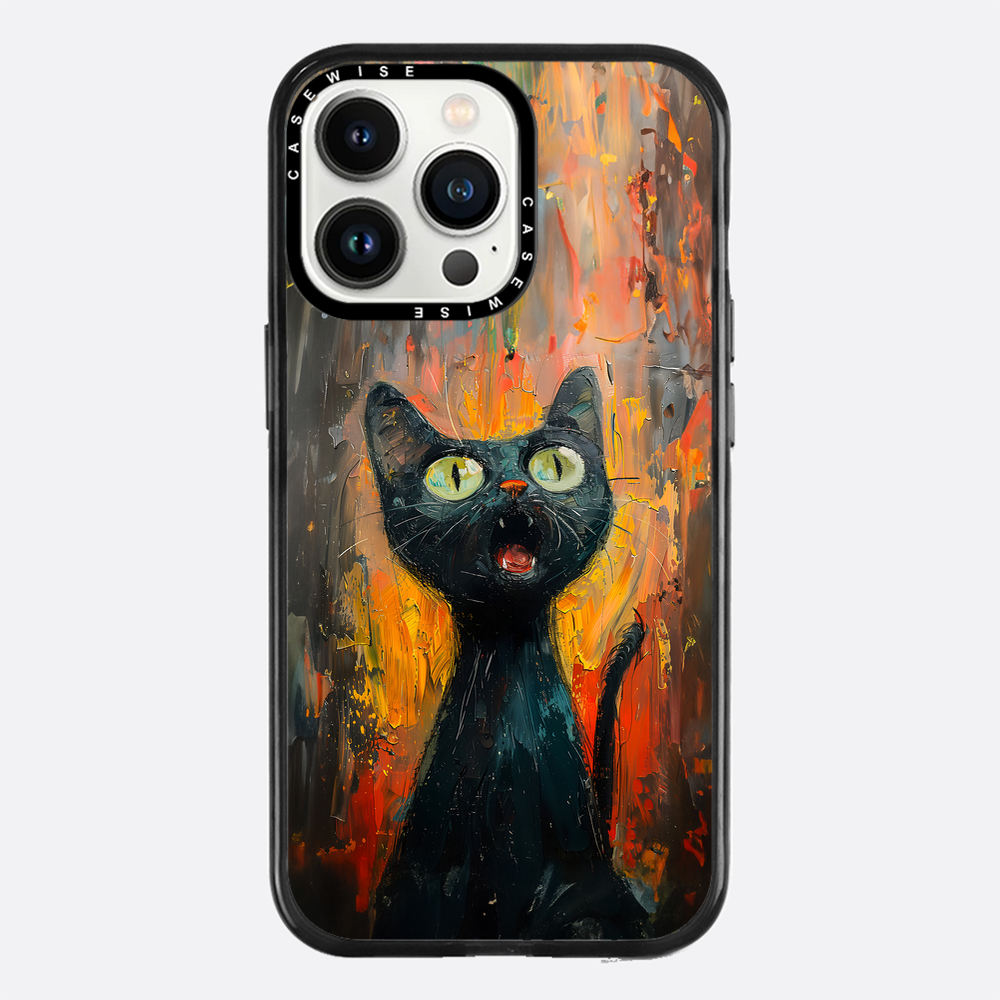 Schwarze schreiende Katze - Hülle