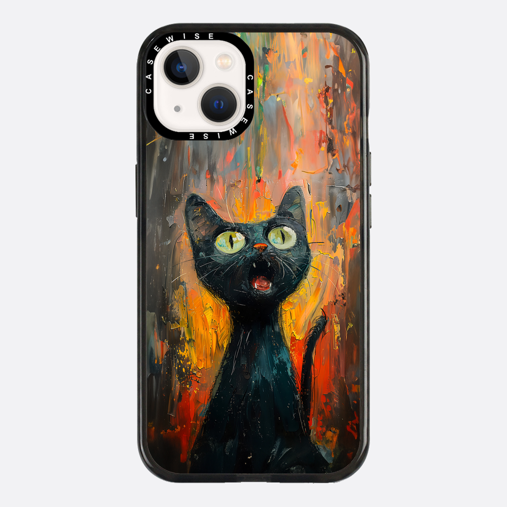 Schwarze schreiende Katze - Hülle
