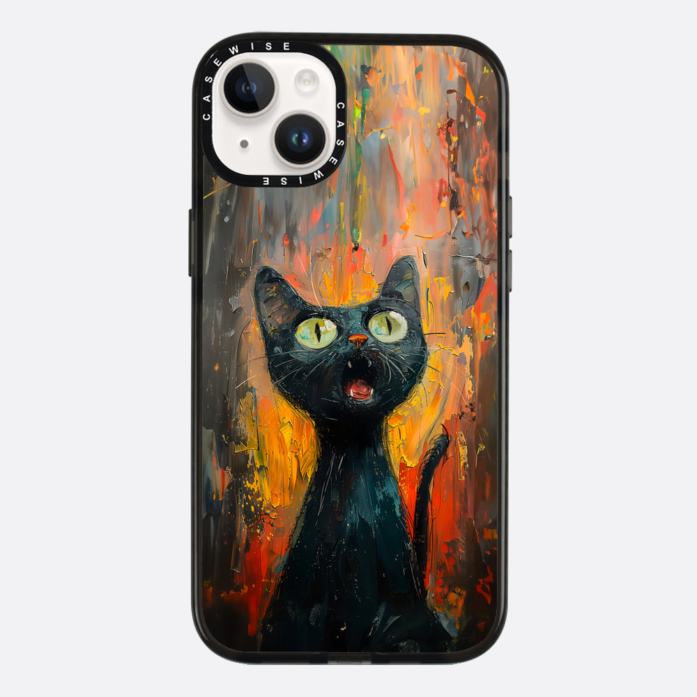 Schwarze schreiende Katze - Hülle