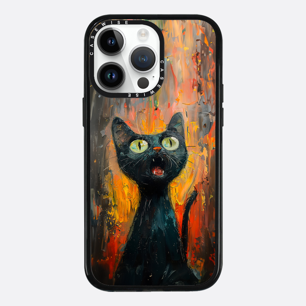 Schwarze schreiende Katze - Hülle