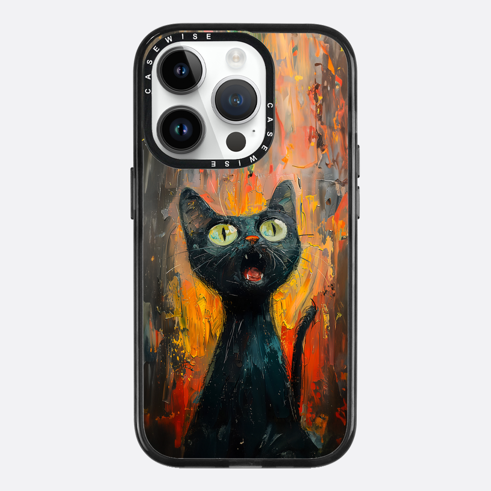 Schwarze schreiende Katze - Hülle
