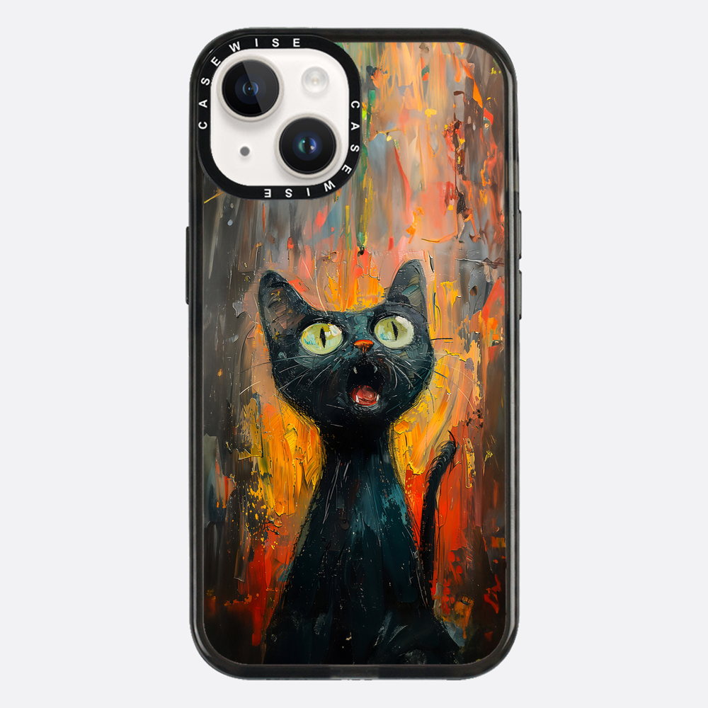 Schwarze schreiende Katze - Hülle
