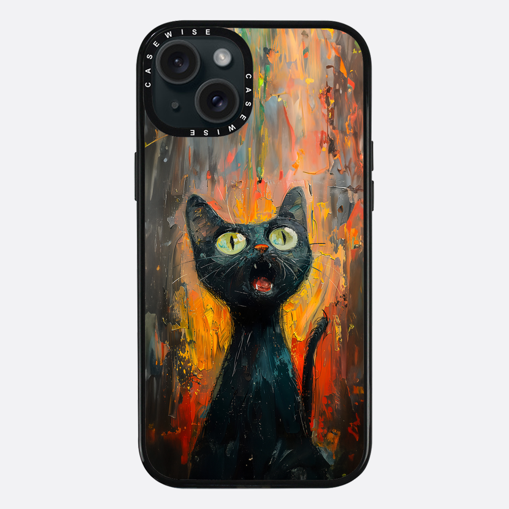 Schwarze schreiende Katze - Hülle