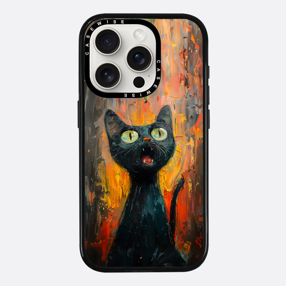 Schwarze schreiende Katze - Hülle