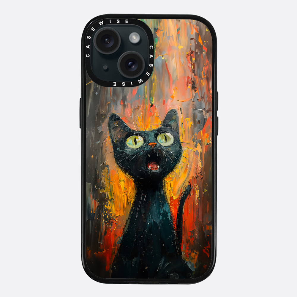 Schwarze schreiende Katze - Hülle