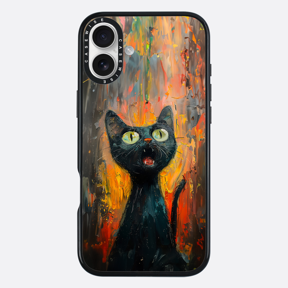 Schwarze schreiende Katze - Hülle