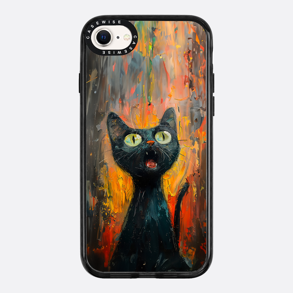 Schwarze schreiende Katze - Hülle