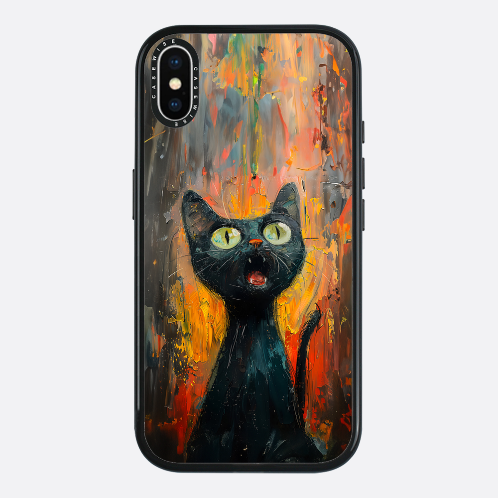 Schwarze schreiende Katze - Hülle