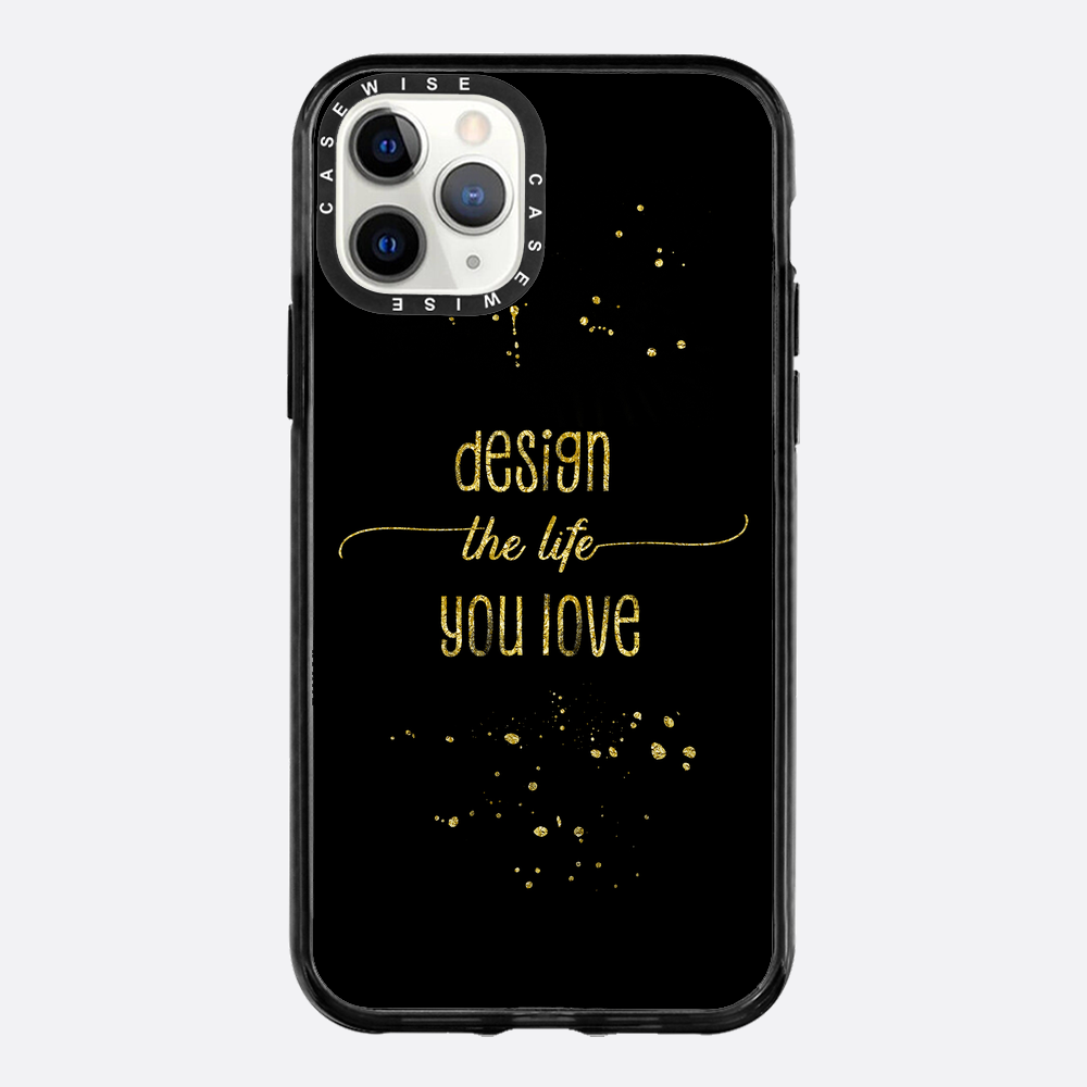 Text Kunst Gold Design Das Leben, das Sie lieben - Hülle