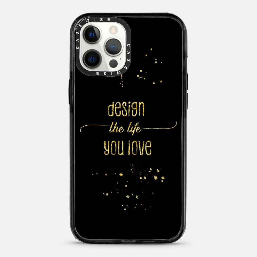 Text Kunst Gold Design Das Leben, das Sie lieben - Hülle