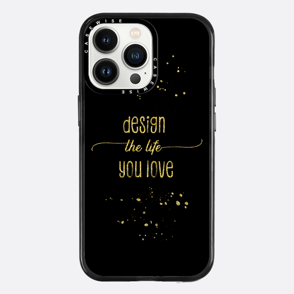 Text Kunst Gold Design Das Leben, das Sie lieben - Hülle