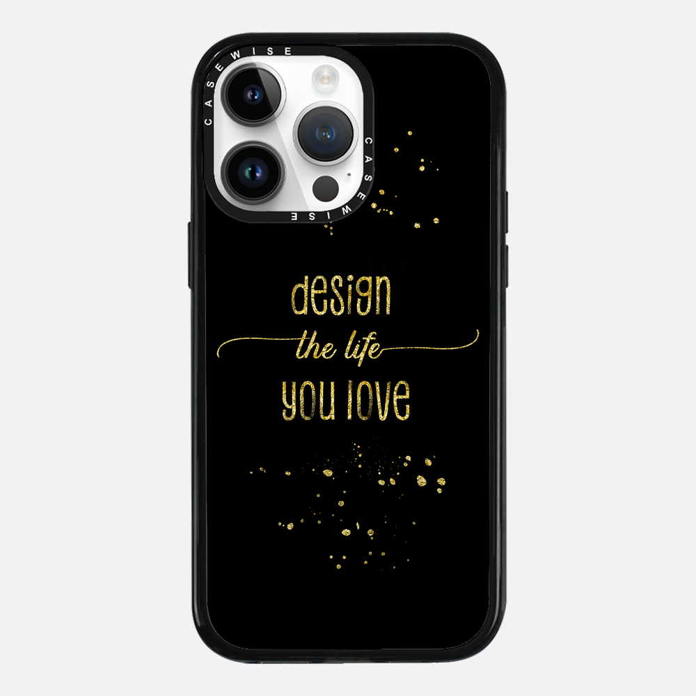 Text Kunst Gold Design Das Leben, das Sie lieben - Hülle