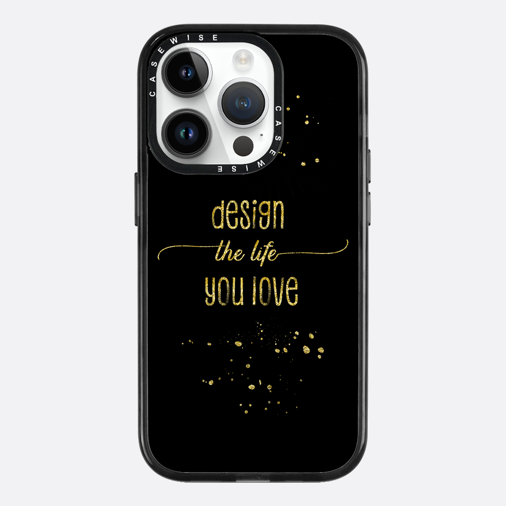 Text Kunst Gold Design Das Leben, das Sie lieben - Hülle