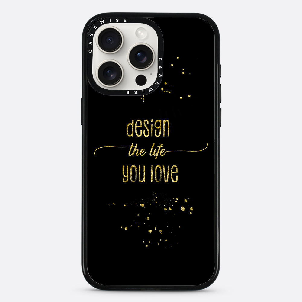 Text Kunst Gold Design Das Leben, das Sie lieben - Hülle