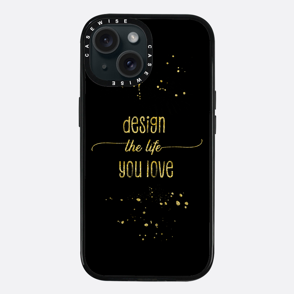 Text Kunst Gold Design Das Leben, das Sie lieben - Hülle
