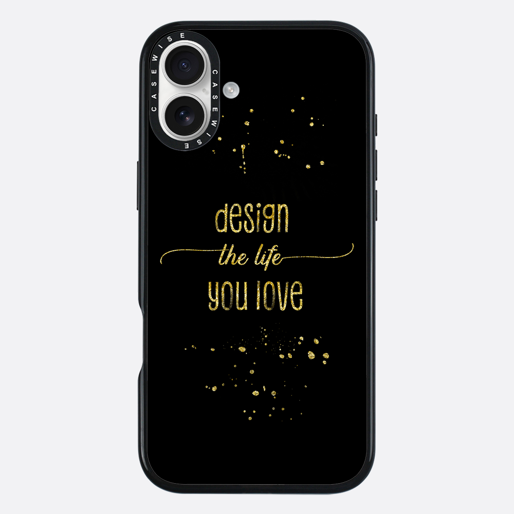Text Kunst Gold Design Das Leben, das Sie lieben - Hülle