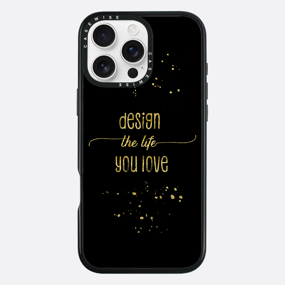 Text Kunst Gold Design Das Leben, das Sie lieben - Hülle