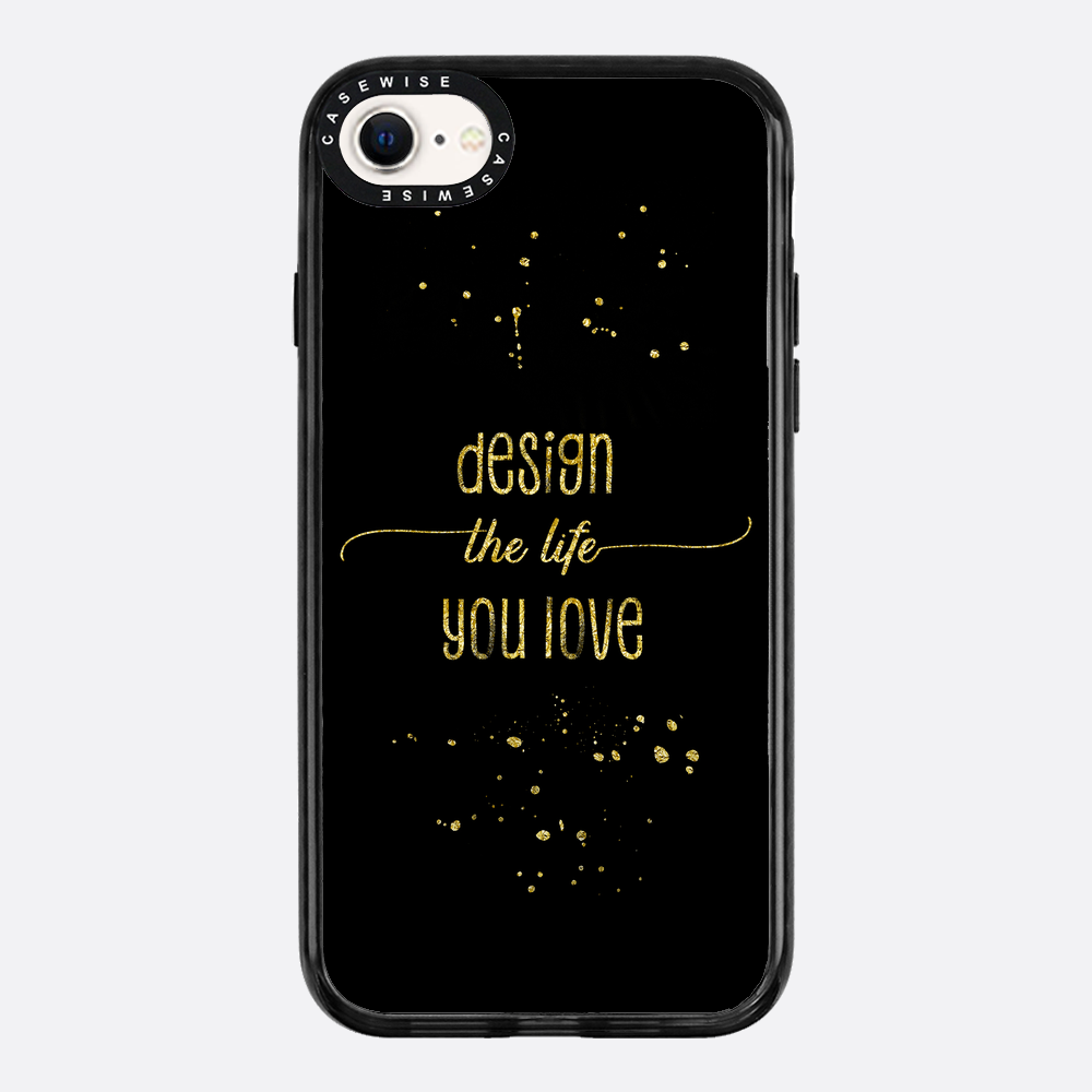 Text Kunst Gold Design Das Leben, das Sie lieben - Hülle