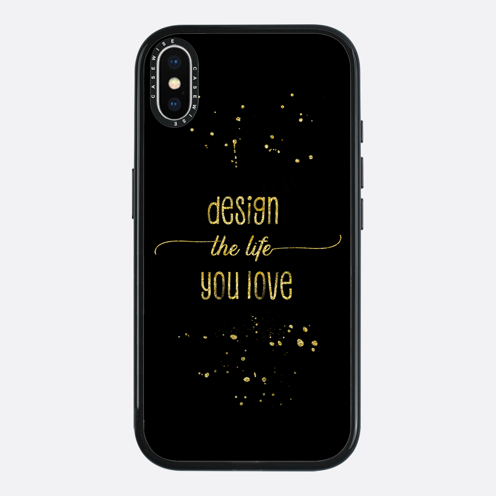 Text Kunst Gold Design Das Leben, das Sie lieben - Hülle