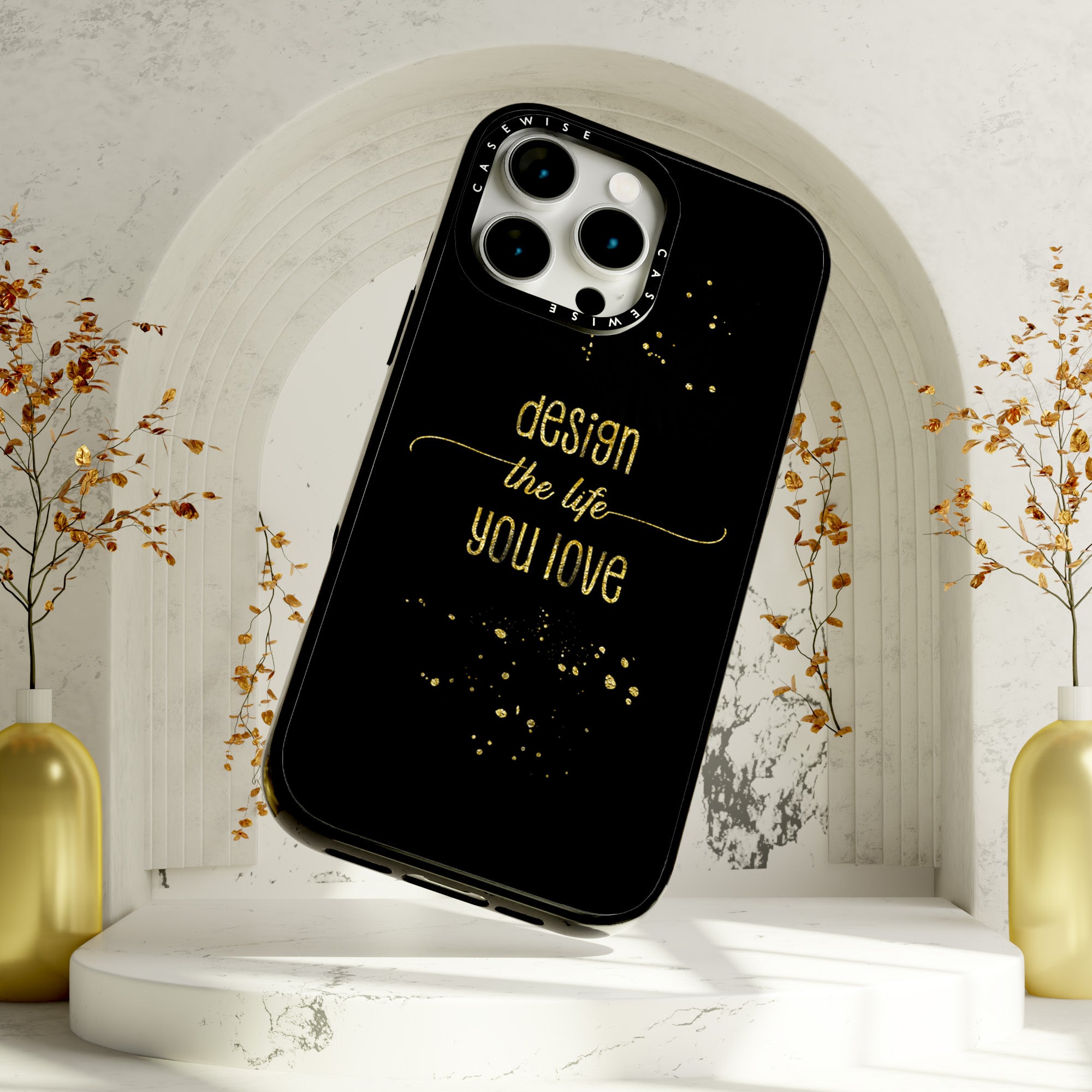 Text Kunst Gold Design Das Leben, das Sie lieben - Hülle