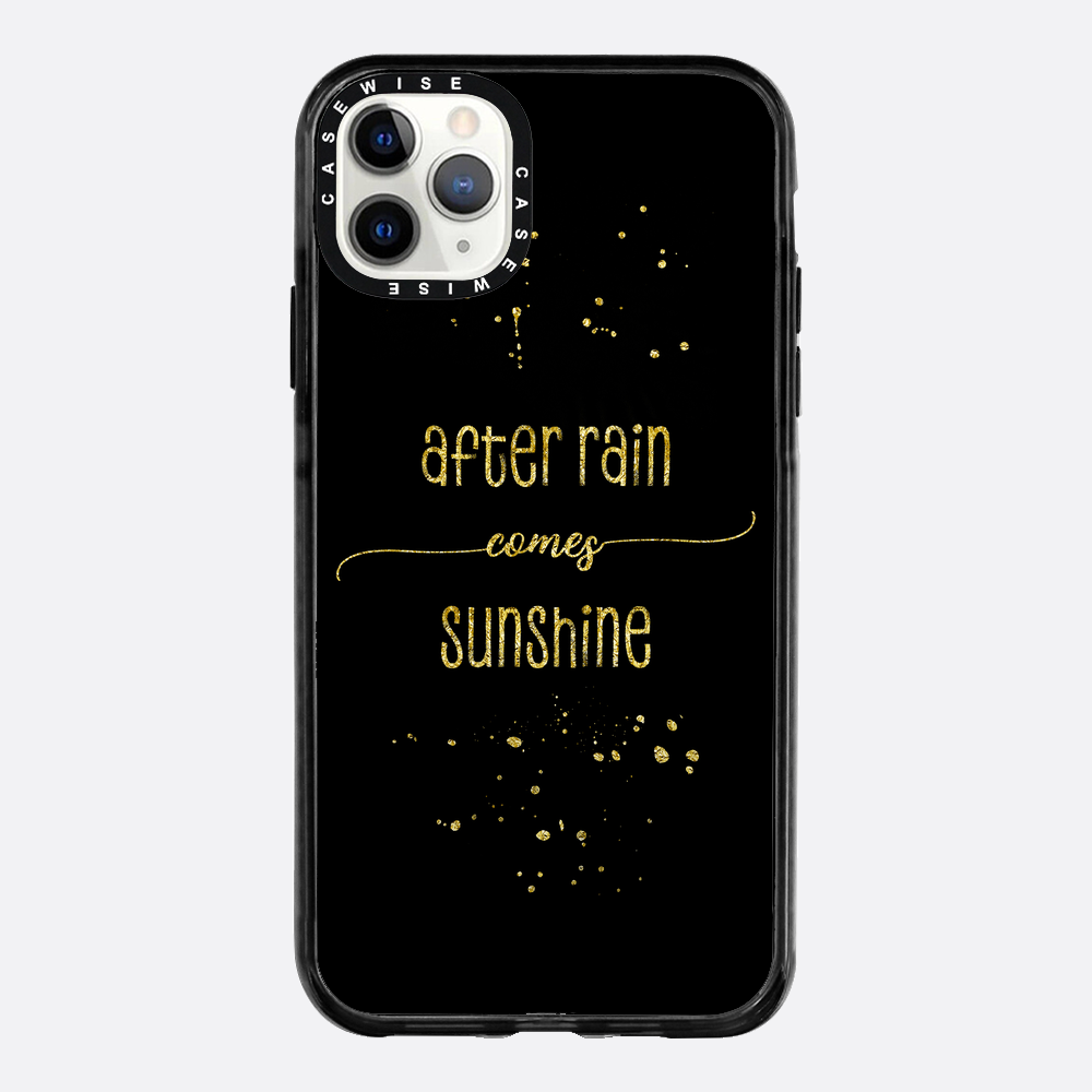 Textkunst Gold nach Regen kommt Sonnenschein - Hülle