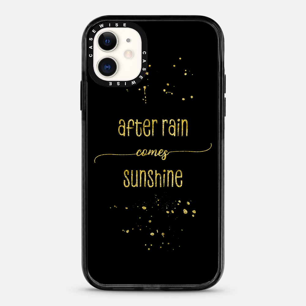 Textkunst Gold nach Regen kommt Sonnenschein - Hülle