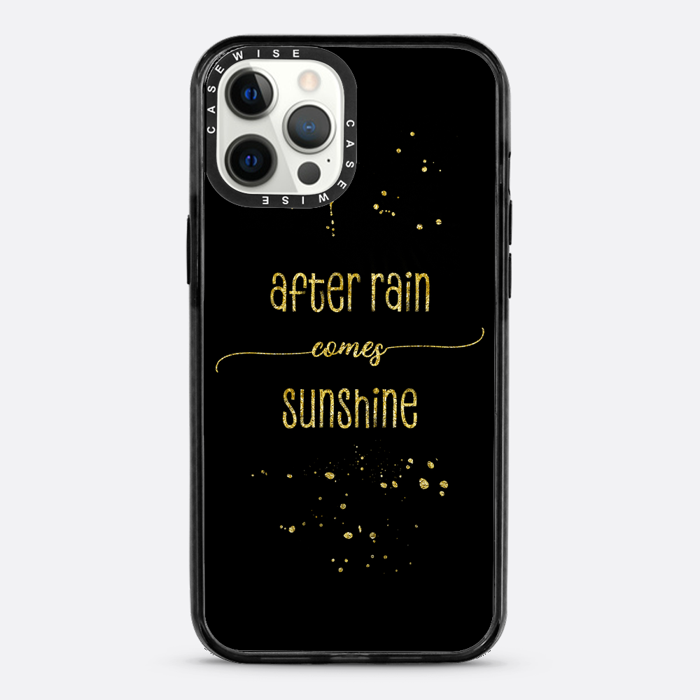 Textkunst Gold nach Regen kommt Sonnenschein - Hülle