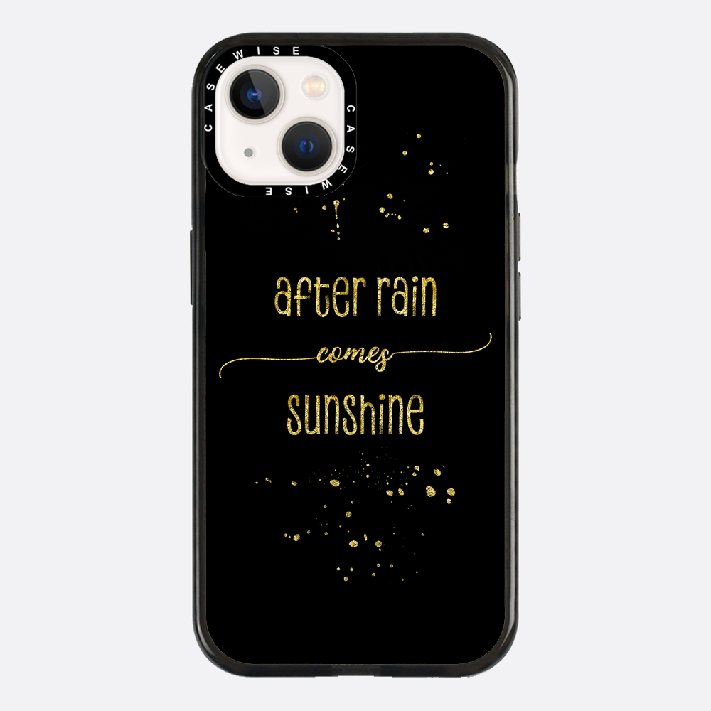 Textkunst Gold nach Regen kommt Sonnenschein - Hülle
