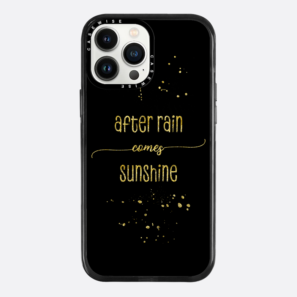 Textkunst Gold nach Regen kommt Sonnenschein - Hülle