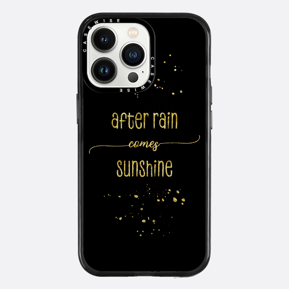 Textkunst Gold nach Regen kommt Sonnenschein - Hülle