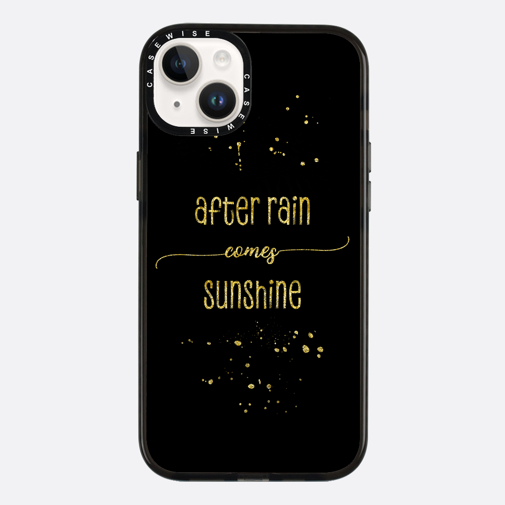 Textkunst Gold nach Regen kommt Sonnenschein - Hülle