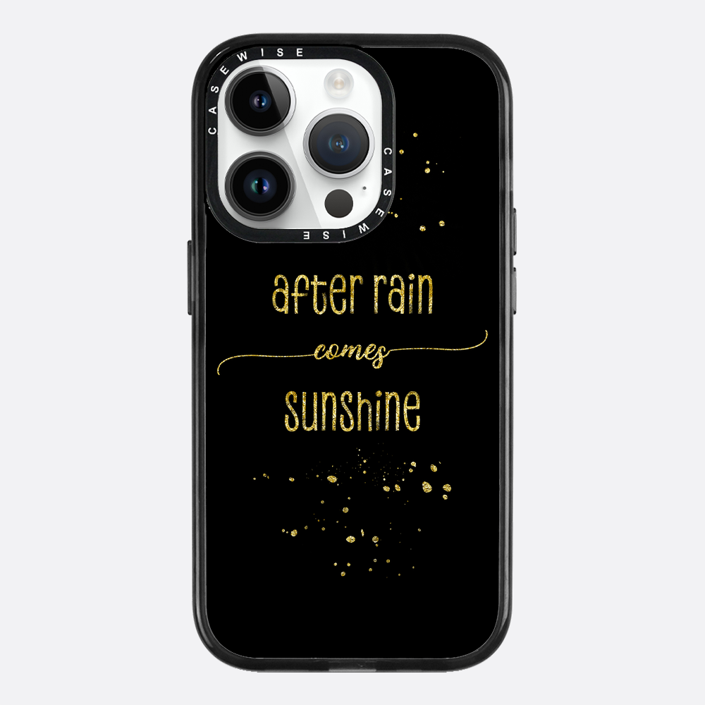 Textkunst Gold nach Regen kommt Sonnenschein - Hülle