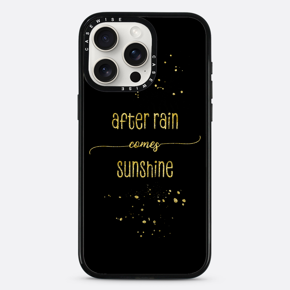 Textkunst Gold nach Regen kommt Sonnenschein - Hülle