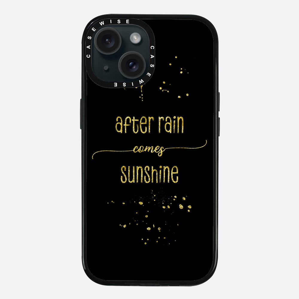 Textkunst Gold nach Regen kommt Sonnenschein - Hülle