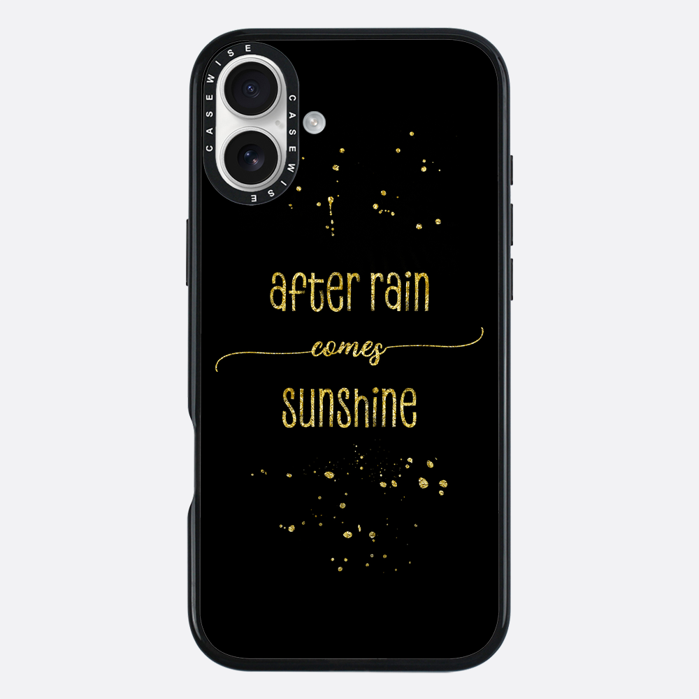 Textkunst Gold nach Regen kommt Sonnenschein - Hülle