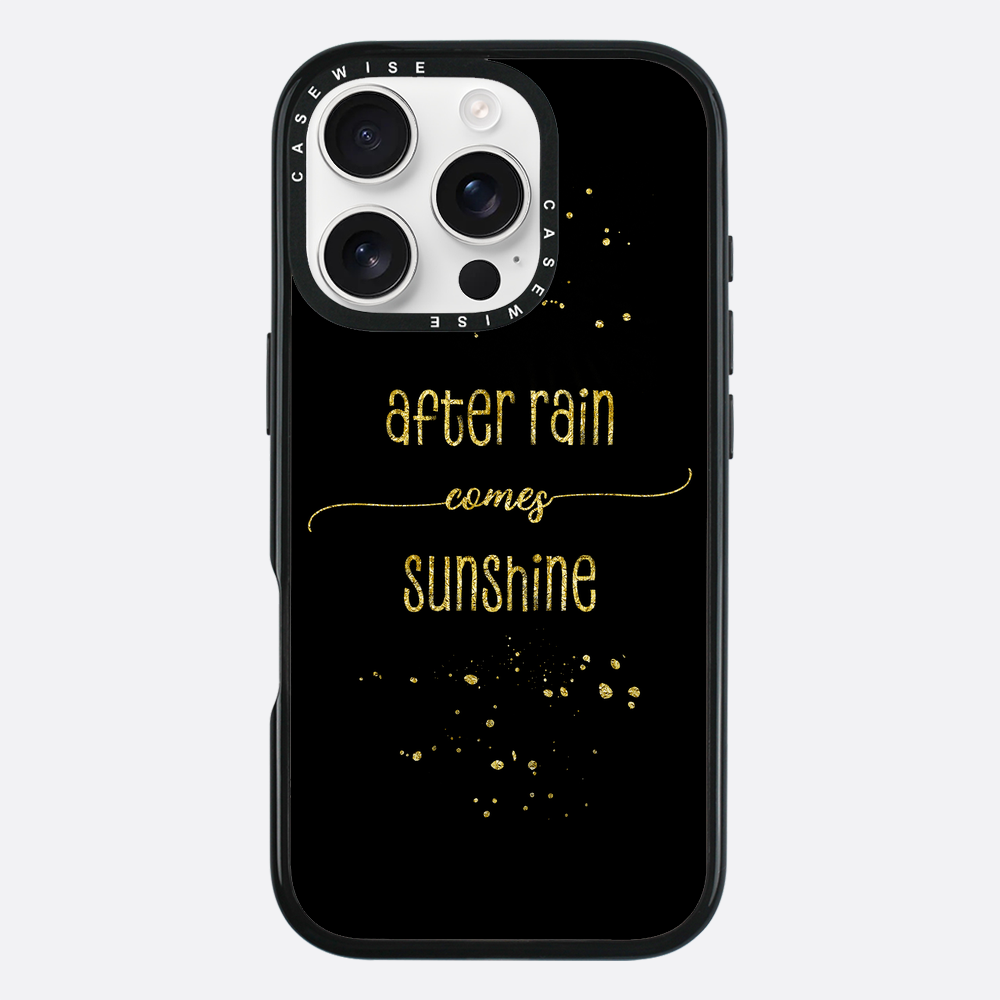 Textkunst Gold nach Regen kommt Sonnenschein - Hülle