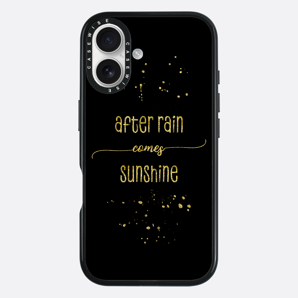 Textkunst Gold nach Regen kommt Sonnenschein - Hülle